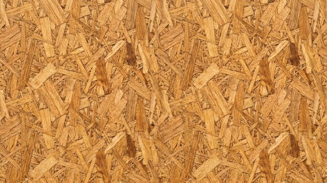 Brown wooden particleboard texture background with wood chips and shavings
