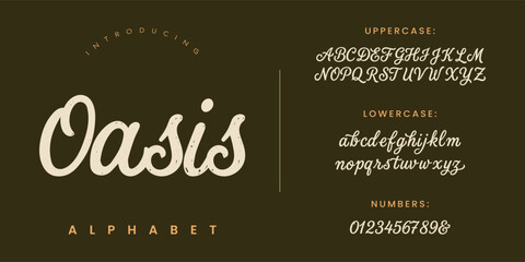 Fototapeta premium Oasis Handwritten Script Alphabet Font for Creative Branding and Graphic Design