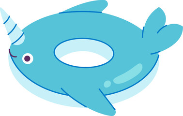 Swim Ring Narwhal Pool Float Cartoon © Mykola Syvak