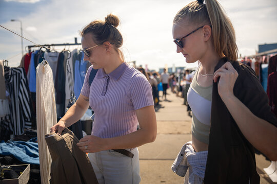 Clothing selection at IJ-Hallen market
