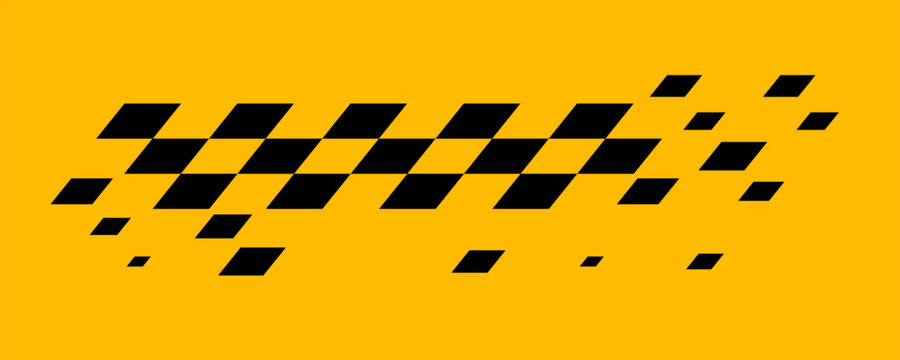 Racing background, sports race banner with dynamic grunge checkered shape ideal for sport themed events, racing posters, promotional flyers, cover, presentation backdrop and social medi