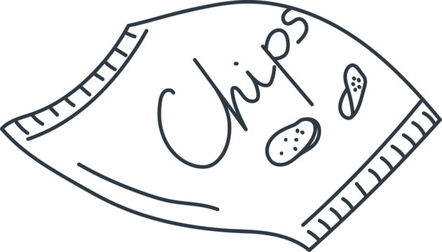 Chips Packet Snack Doodle