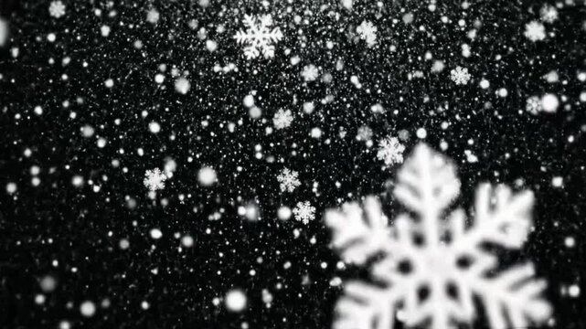 Falling snow flakes overlay for easy keying out with VSRExport during winter season