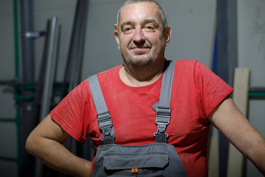 Portrait of a joiner in his workshop