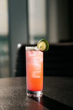 Pink Basil Smash Cocktail