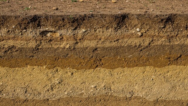 Soil Stratification Layers in Earth Cross Section