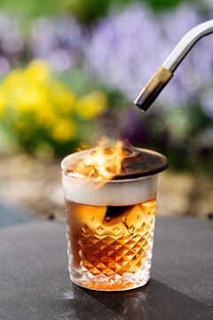 Flaming Smoked Old Fashioned
