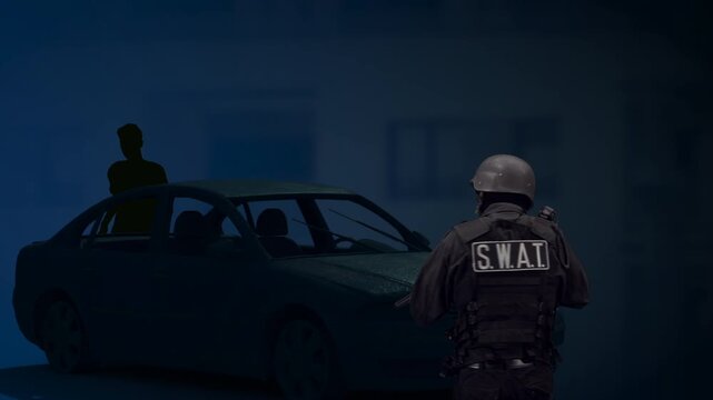 SWAT activity at crime scene