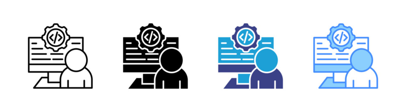 Programming icon set multiple style collection