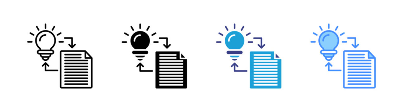 Implementation icon set multiple style collection