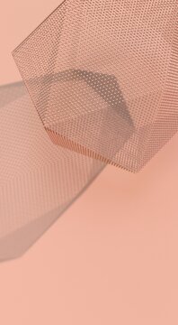 Composition with a icosahedron and spheres.