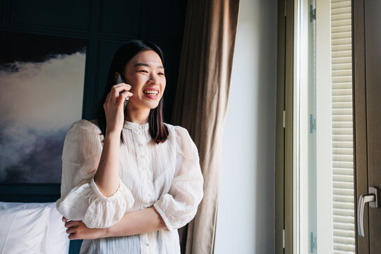 Relaxed Phone Call Moment