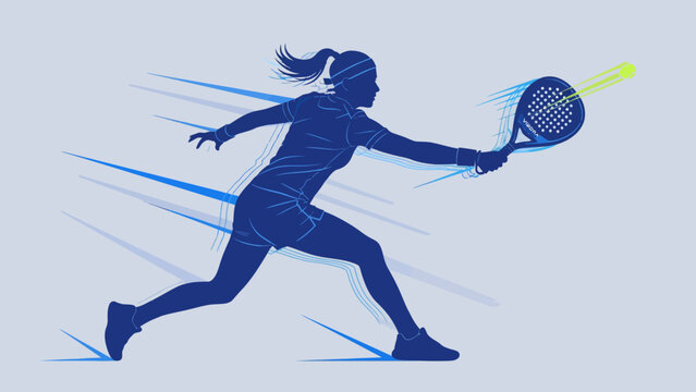 vector illustration of a padel athlete hitting a fast backhand shot