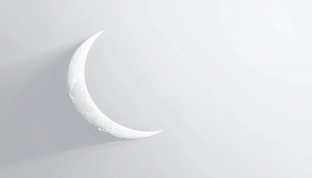 croissant de lune blanc sur fond gris