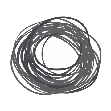 Abstract gray scribble on transparent background