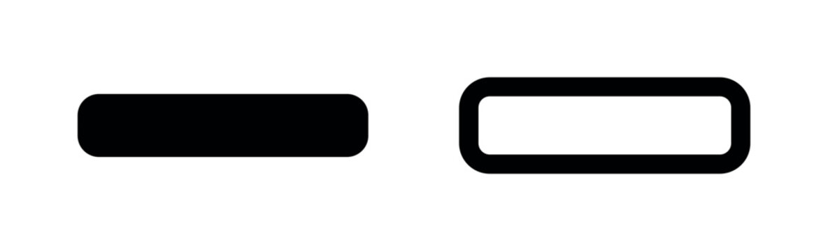 Rectangle Icon Set: Solid and Outline