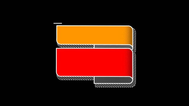 vector illustration of a set of colorful banner boxes reveal effect with alpha channel