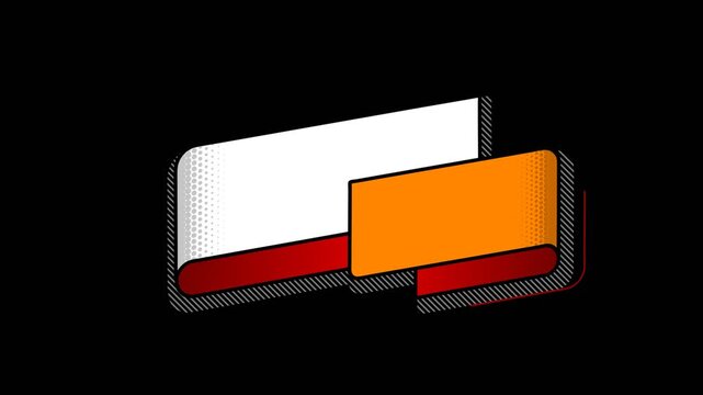vector illustration of a set of colorful banner boxes reveal effect with alpha channel