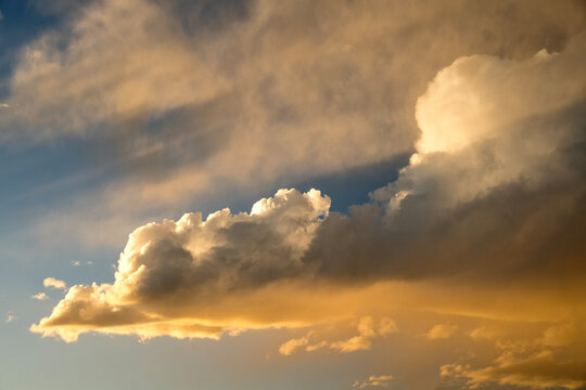 Storm clouds at sunset; Laramie, Wyoming