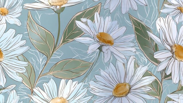 Daisy Flower Pattern Illustration
