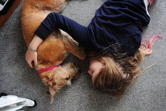 People and Pets - a girl and her dog