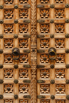 Carved Wooden Door Detail