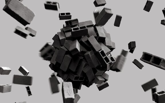 Concrete Construction Blocks Explosion