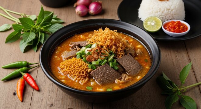 Delicious asian food arrangement