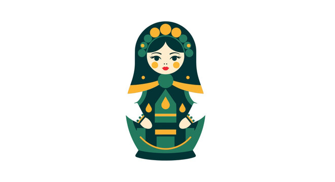 Colorful traditional matryoshka doll with intricate design elements.