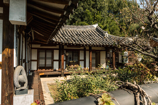 Traditional courtyard house in Jeonju Hanok Village, South Korea