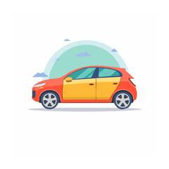 Obraz premium Flat design illustration of a modern car