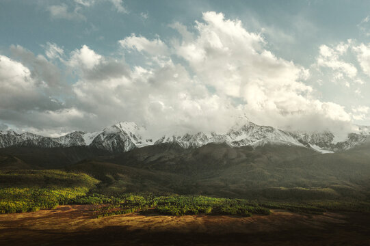  Snow Capped Mountain Range 