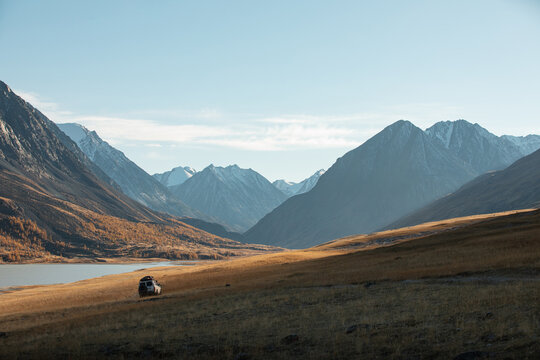 SUV Parked in Mountain 
