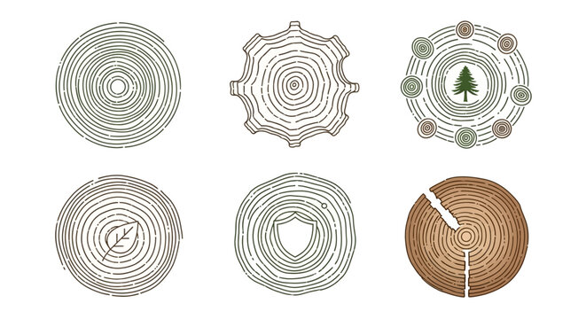 Collection of tree ring designs.
