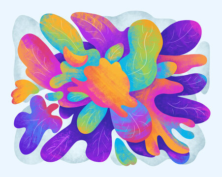 Colorful abstract design with shapes in vibrant tones
