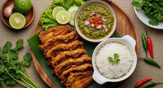 Delicious thai meal composition