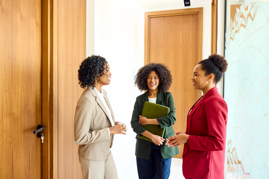 Conversations between three businesswomen
