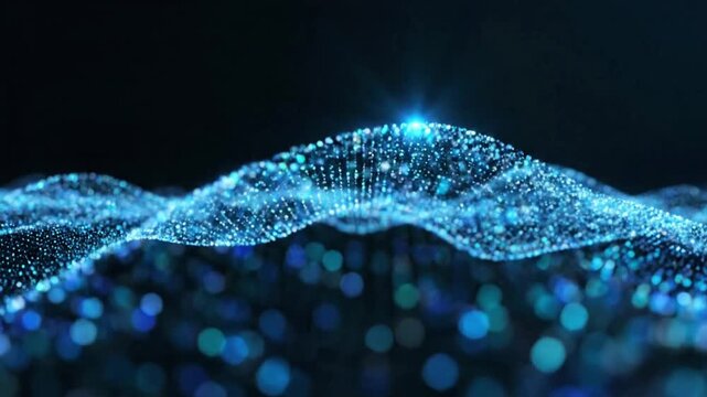 Discover wave particles in a digital environment with illuminated patterns and dynamic movement effects