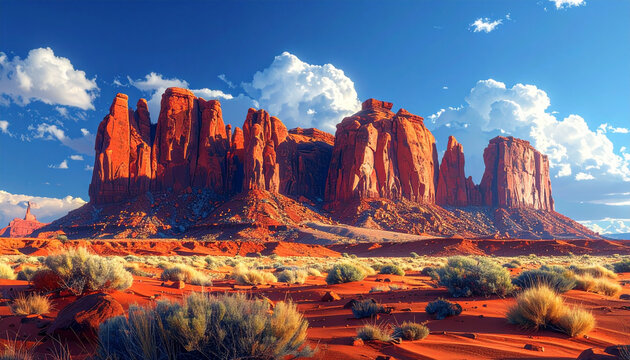 Desert landscape red rock formations