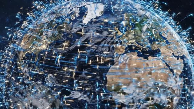 Global hi tech data network connection expands across continents for better connectivity