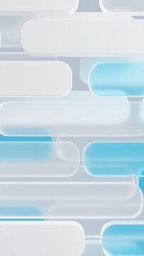 Abstract glass shapes in blue technology background design