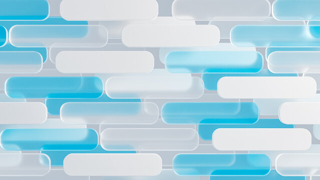 Abstract glass shapes in blue technology background design