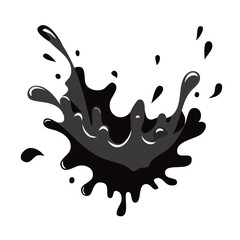 Fototapeta premium Black liquid splash illustration on white background