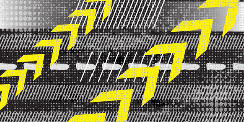 Dynamic racing background with distressed lines and asphalt texture,perfect for speed-themed creative project.Grunge racing banner with checkered pattern and tire tracks, useful for motorsport posters © Uwit