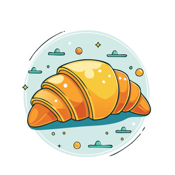 Stylized illustration of a golden croissant