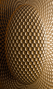 Patterns of Circles in a Golden Textured Surface Design