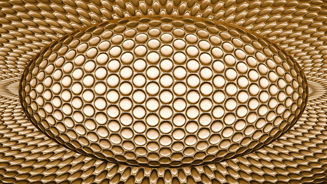 Patterns of Circles in a Golden Textured Surface Design