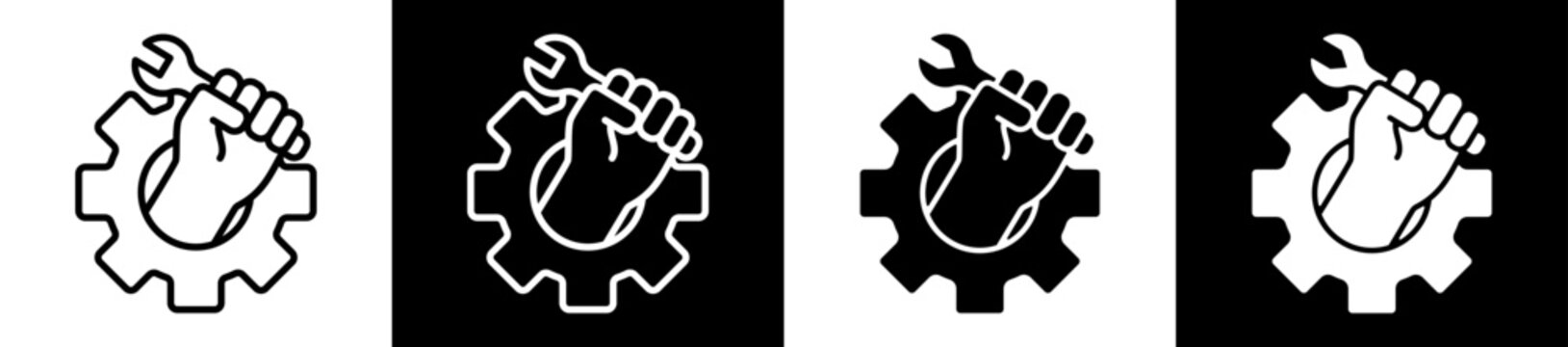 Repair Icon Black And White Vector Illustration.