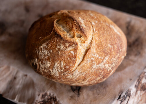 Freshly Baked Bread on a Kitchen Counter in the Morning Light