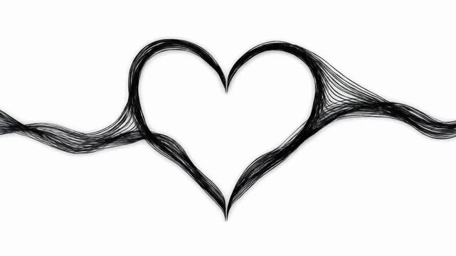 Second loop of heart shape line art sequence created with VSRExport for digital art projects
